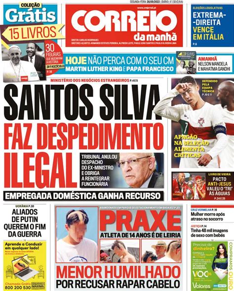 Capa Correio Da Manh Setembro Capasjornais Pt