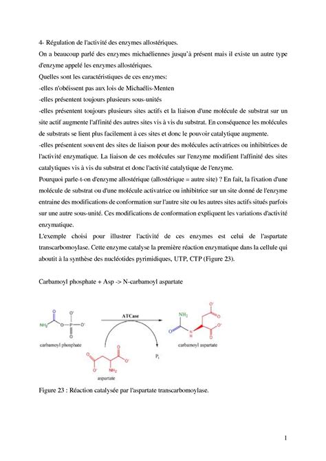 Enzymologie Enzymo Cin Tique Complexe R Gulation De L