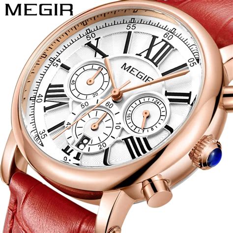 Megir Chronograph Data Amante Do Rel Gio De Pulso Das Mulheres Top