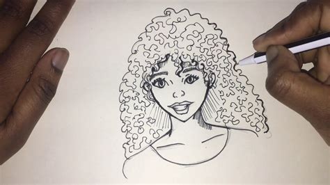 Short Curly Hair Girl Drawing Wavy Haircut