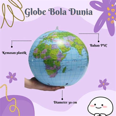 Jual Mainan Balon Tiup Globe Edukasi Geografis Anak Peta Dunia Globe