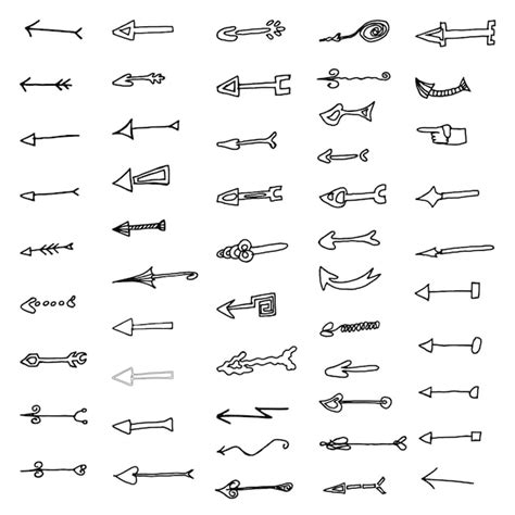 Premium Vector Arrows Hand Drawn Set