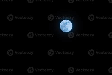 Full Moon Over Dark Black Sky At Night Stock Photo At Vecteezy