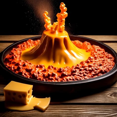 Premium AI Image | molten cheese volcano erupting