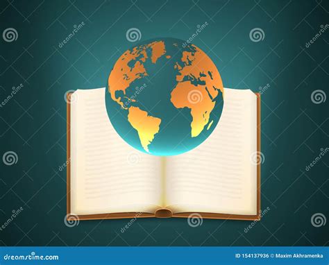 The Concept Of An Open Book And A Globe Stock Illustration