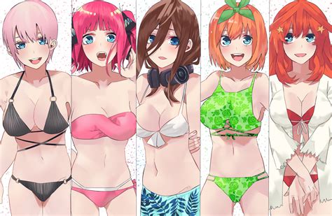 Wallpaper Anime Girls 5 Toubun No Hanayome Nakano Ichika Nakano Itsuki Nakano Miku Nakano