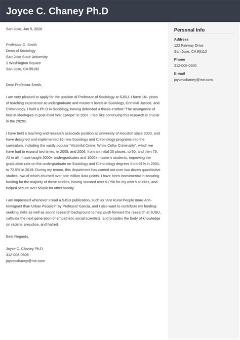 University Cover Letter Template