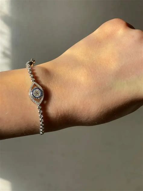 Sliding Armband Boze Oog 925 Sterling Zilver