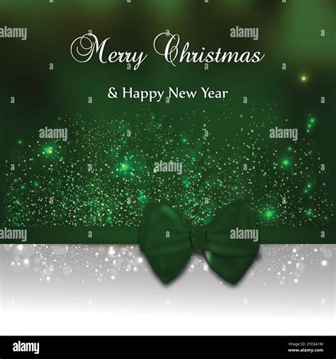 Free Vector Green Christmas Greeting Card Bow Background Design Stock