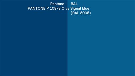 Pantone P 108 8 C Vs RAL Signal Blue RAL 5005 Side By Side Comparison