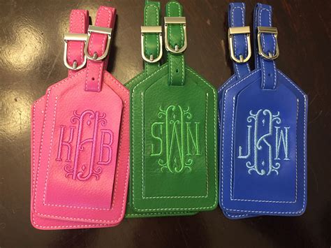 Monogrammed Leather Luggage Tag - Etsy