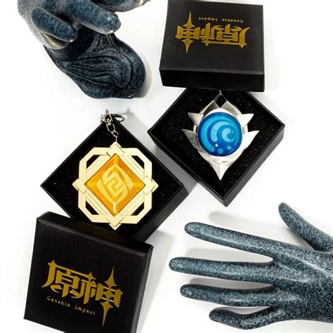 High Quality Genshin Impact Vision Keychains Premium All Elements