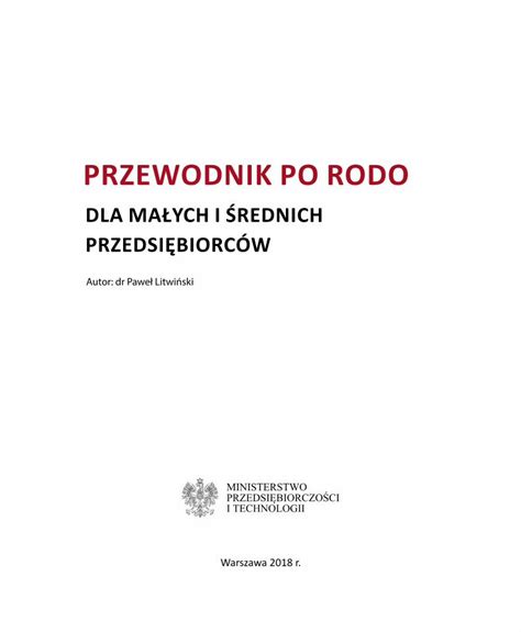 PDF PRZEWODNIK PO RODO PRZEWODNIK PO RODO DLA MAŁYCH I ŚREDNICH