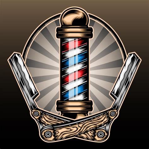 Poste de peluquería Vector Premium Barber shop pole Barber shop