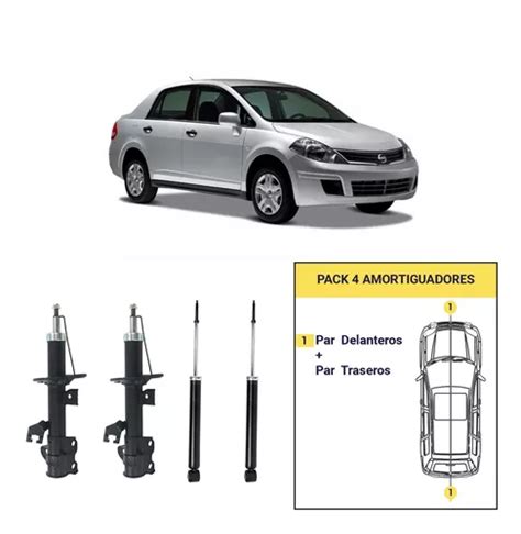 Kit 4 Amortiguadores Nissan Tiida 2006 2010 Del Tras