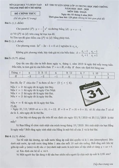 Đề Thi Môn Toán Vào Lớp 10 Tại Tp Hcm Năm Học 2022