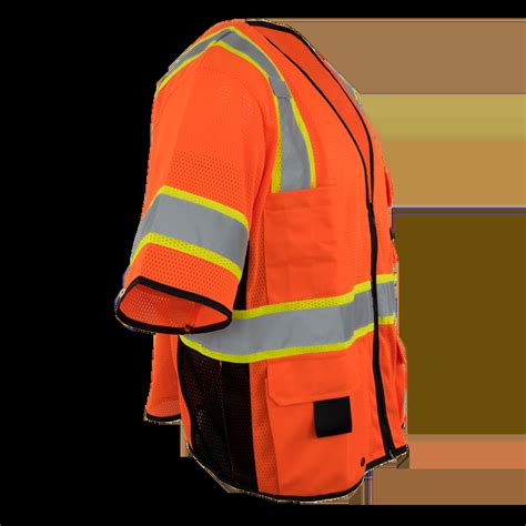 1296 Z RD Heavy Duty ANSI Class 3 Safety Vest With Zipper And Radio