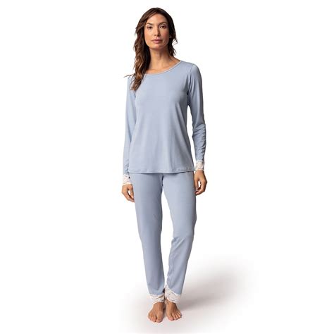 Pijama Feminino Longo Azul Estelar G