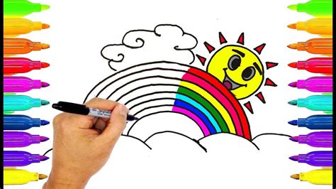 Como Dibujar Un Arco Iris Para Colorear Colores Del Arte Para Los