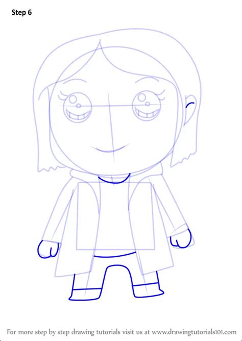 Step By Step How To Draw Kawaii Mel Jones From Coraline