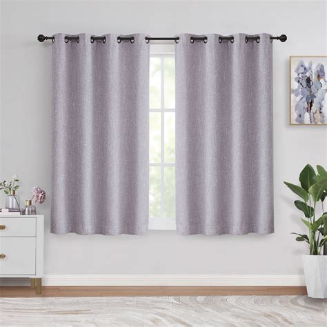 Uptown Home Lavender Solid Heavy Linen Textured Blackout Curtain For