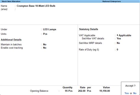 How To Create Stock Item In Tallyprime Vat Tallyhelp