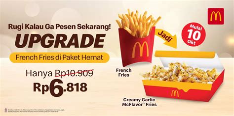 Mcdonalds Indonesia Special Upgrade French Fries Di Paket Hemat