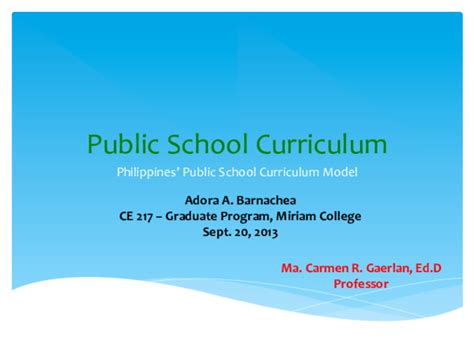 (PDF) Public School Curriculum Philippines' Public School Curriculum Model