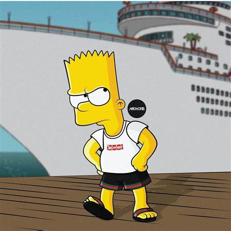 Simpson Supreme Wallpaper Gangsta Black Bart Simpson Supreme Bart