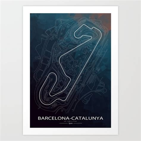 Barcelona-Catalunya Race Track Map - Circuit de Barcelona-Catalunya Art ...