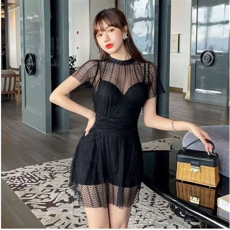 Jual Sexy Bikini Swimsuit Monokini Wanita Korean Model Dress Terusan