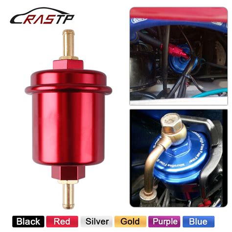 Rastp Universal Jdm Aluminum High Flow Performance Fuel Filter Washable