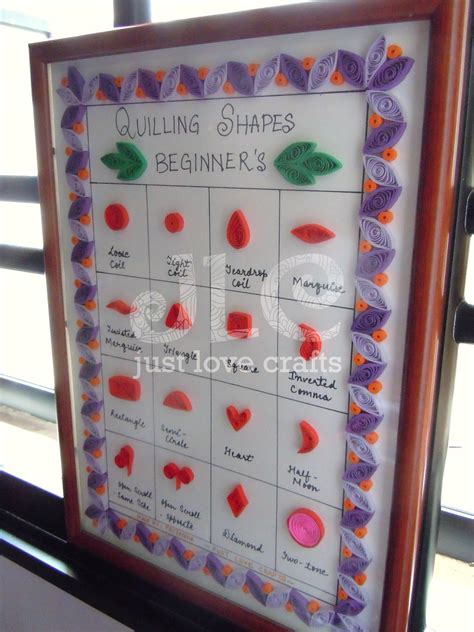 Just Love Crafts: Quilling Shape Beginner's Chart