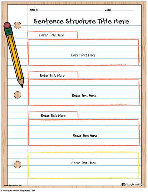 Free Sentence Structure Worksheets | StoryboardThat