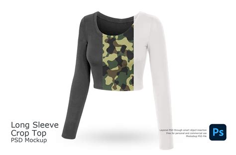 Long Sleeve Crop Top Mockup Neatdesignz