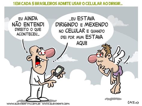 Charge 1 Em Cada 5 Brasileiros Admite Usar O Celular Ao Dirigir