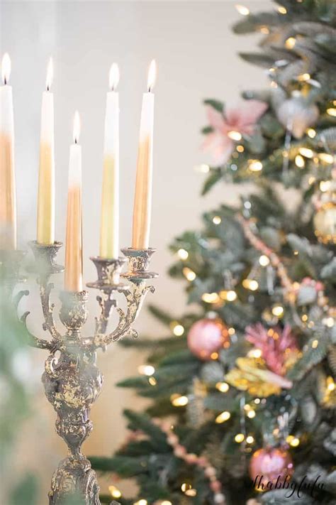 Elegant Blush Pink On The Dining Room Holiday Tree Pink Christmas