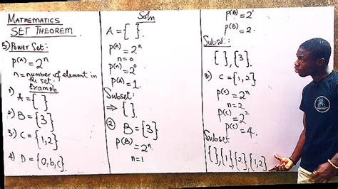 Set Theorem 2 Power Set Complement Of Set Difference Of Set Universal Set