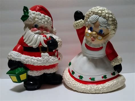 Charming Glenview Ceramic Santa Mrs Claus Etsy