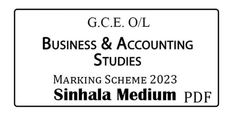 2022 2023 Ol Business Studies Marking Scheme Sinhala Medium E Kalvi