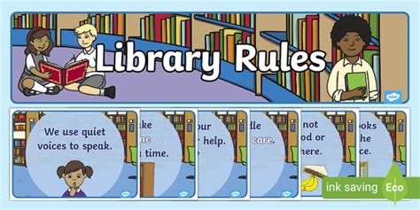 School Library Rules Display Pack Primary School Resources