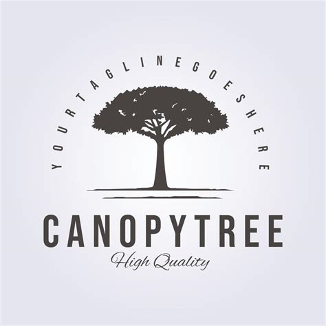 Canopy Tree Service Retro Style Logo Vintage Classic Vector