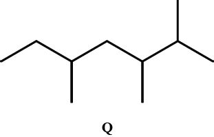 Kerosene is used as an aircraft fuel. Q is one of the molecules in kerosene and has the skeletal ...