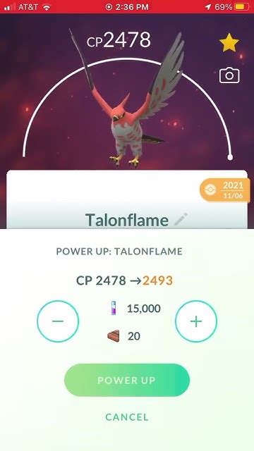 Powering Up My Talonflame To Lvl 50 For Ultra League Pokemon Go