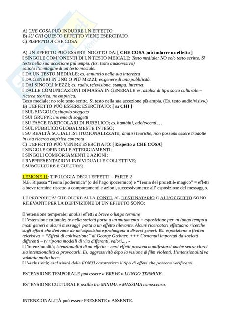 Esame Di Sociologia Della Comunicazione Appunti Presi A Lezione