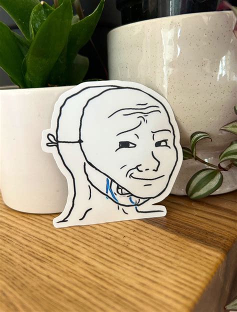 Crying Wojak Mask Meme Vinyl Sticker 100 Waterproof Etsy