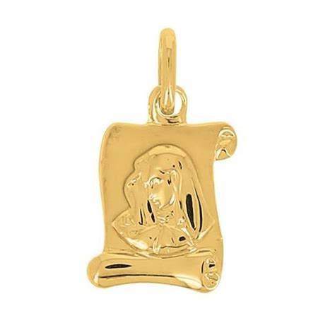 Pendentif Vierge En Parchemin En Or Carats Cha Ne Offerte Achat