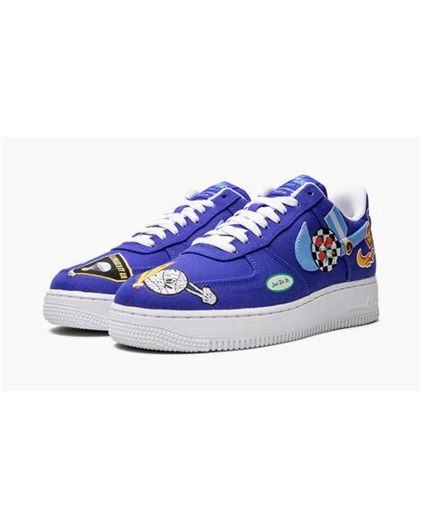 Nike Canvas Air Force 1 Low 07 Prm Los Angeles Patched Up Shoes In Blue Lyst Uk