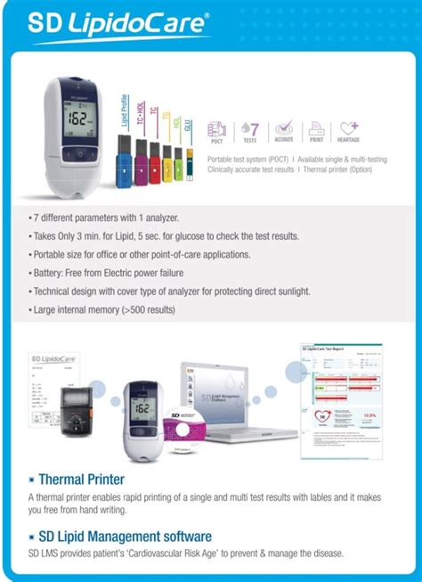 Portable Sd Standard Lipidocare Analyzer For Lipid Profile Test For