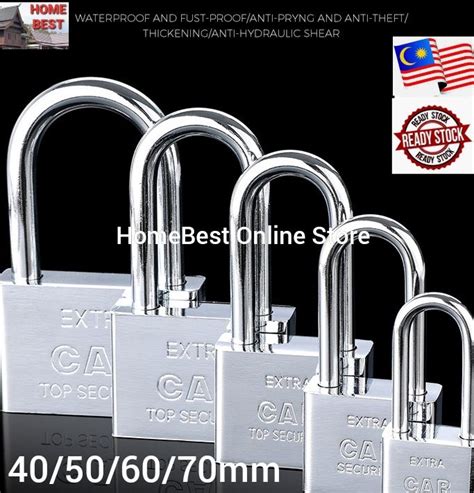 New Security Padlock Long Beam Steel Shackle Padlock Heavy Duty 1pc